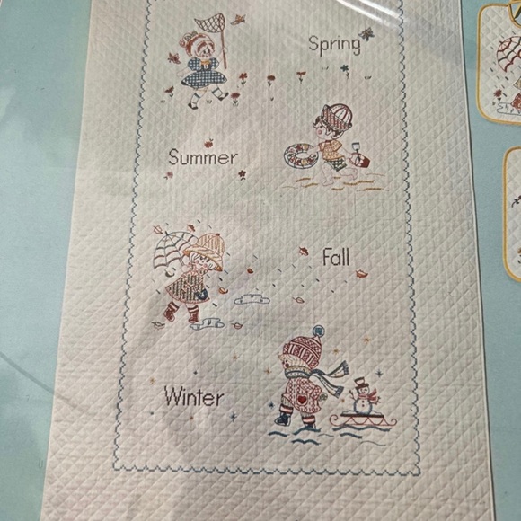 Bucilla Creative Needlepoint Set of 2 Large Quilted Bibs Kit #1848 New - Picture 2 of 12